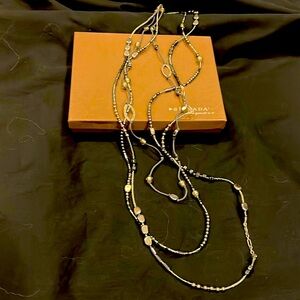 Silpada 3 strand sterling silver, hematite, glass, and seed Bead 31” necklace.